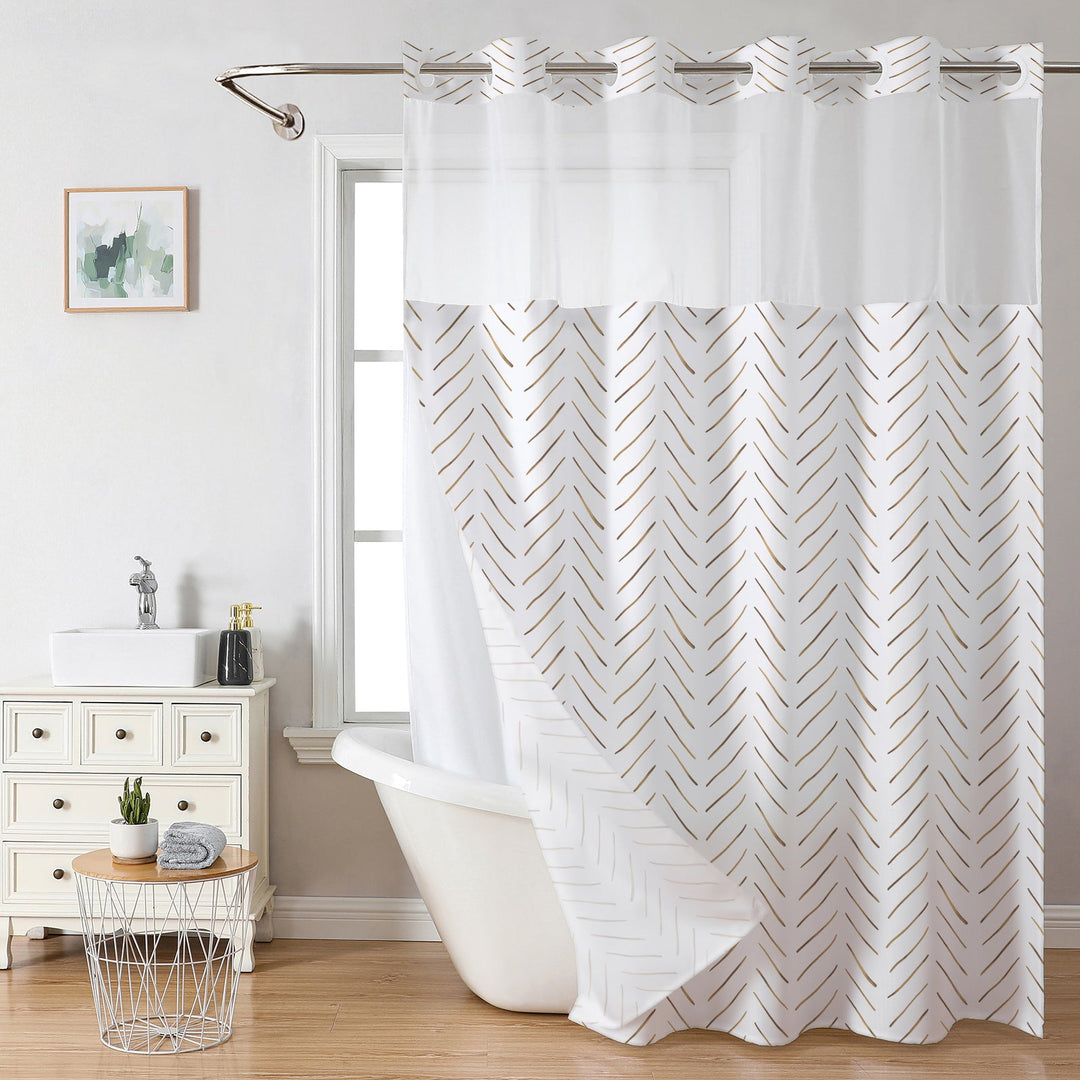 Herringbone Pattern Shower Curtain Kalsten