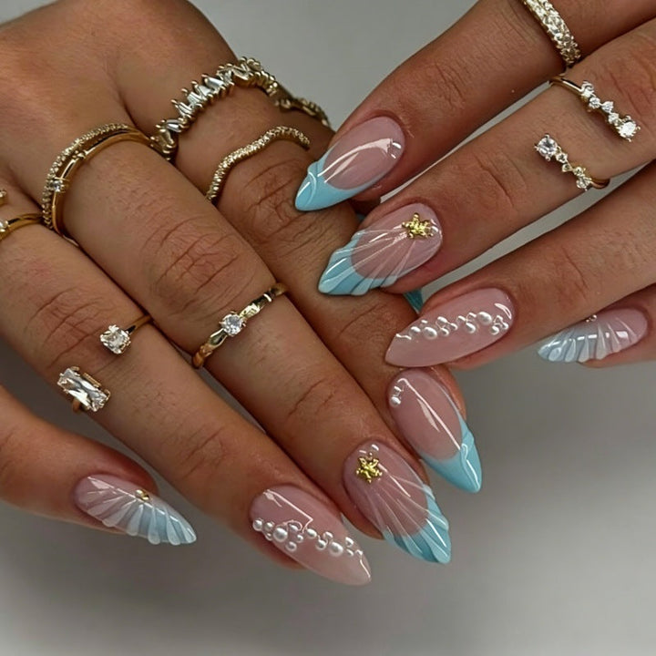 Nature-Themed Artistic Press-On Nail Set Kalsten