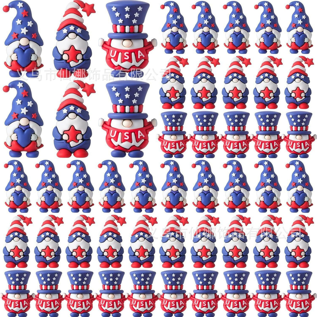 Unisex nan handcrafted decorative gnome set made of air-drying modeling clay with star and heart appliqué Kalsten