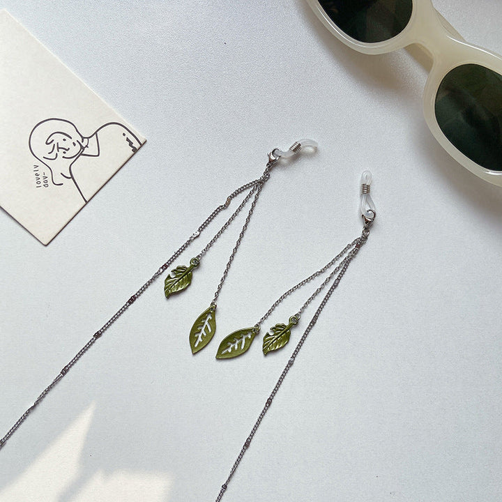 Fashionable glasses holder chain with leaf motifs Kalsten