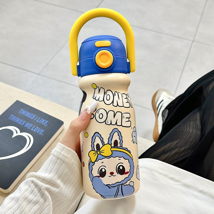 Women's water bottle with fun animal design and ergonomic carrying handle Kalsten