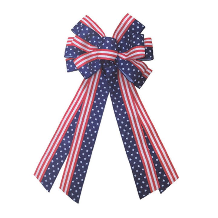 Unisex decorative bow in large size with long ribbons and star pattern for door and wall decoration Kalsten