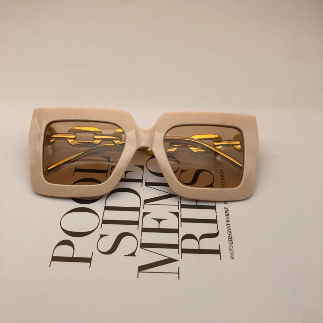 Women's Fashion Square Sunglasses with Chain Decoration Kalsten