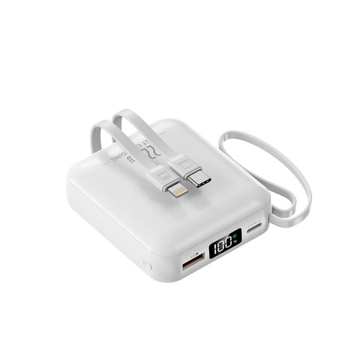 Wearable power bank with dual USB-C connection and digital charge level indicator Kalsten