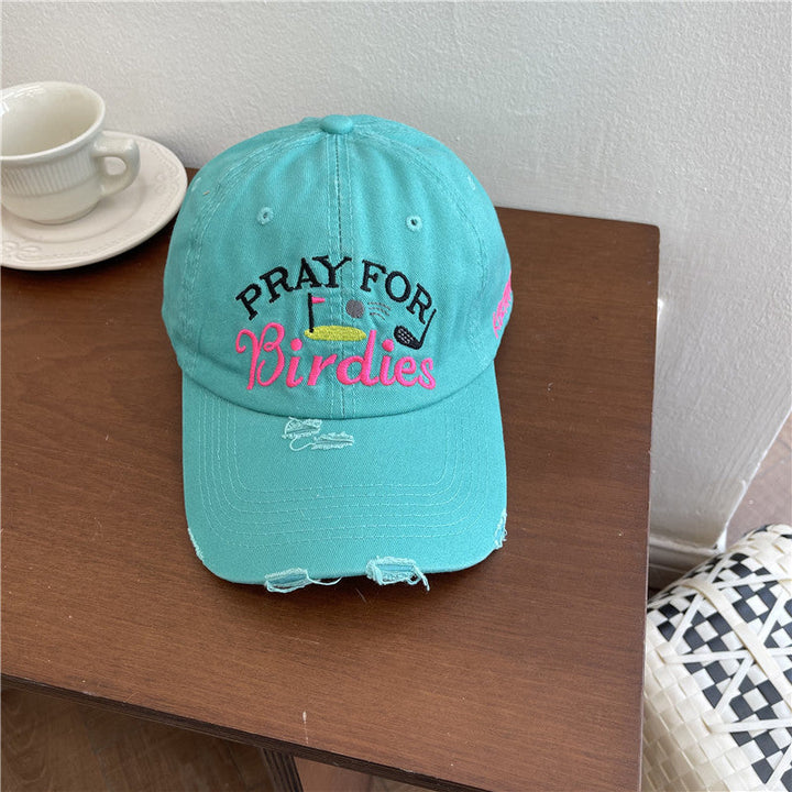 Women's Casual Distressed Embroidered Baseball Cap Kalsten