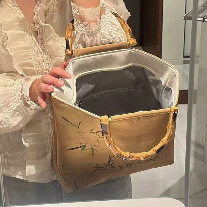 Elegant bag with bamboo handles Kalsten