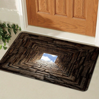 Gold Coin-Patterned Decorative Entrance Mat Acalora