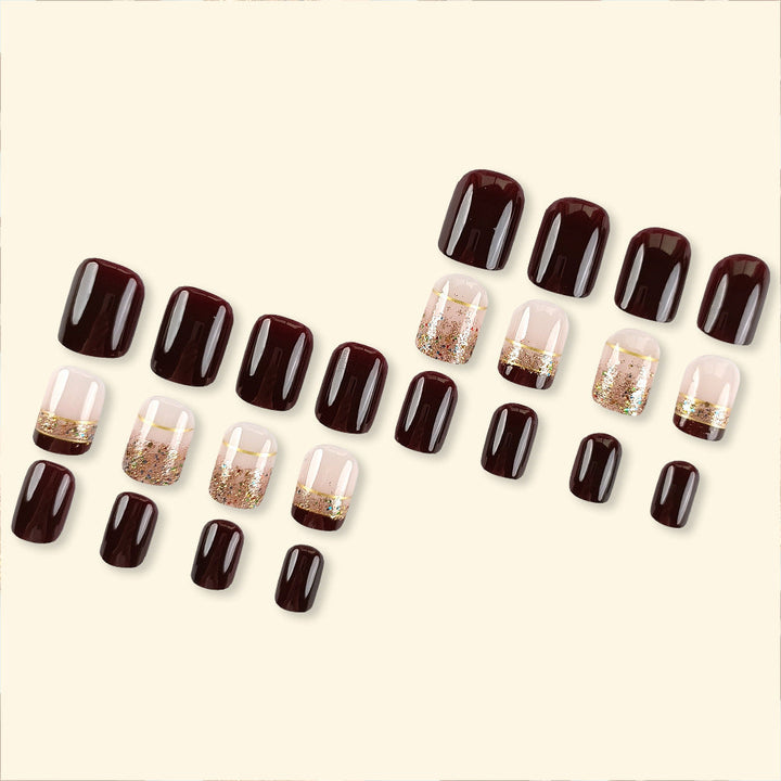 Glittering French Tip Nail Art Set Kalsten