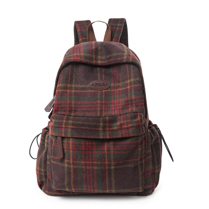 Cozy Plaid Patterned School Backpack Kalsten