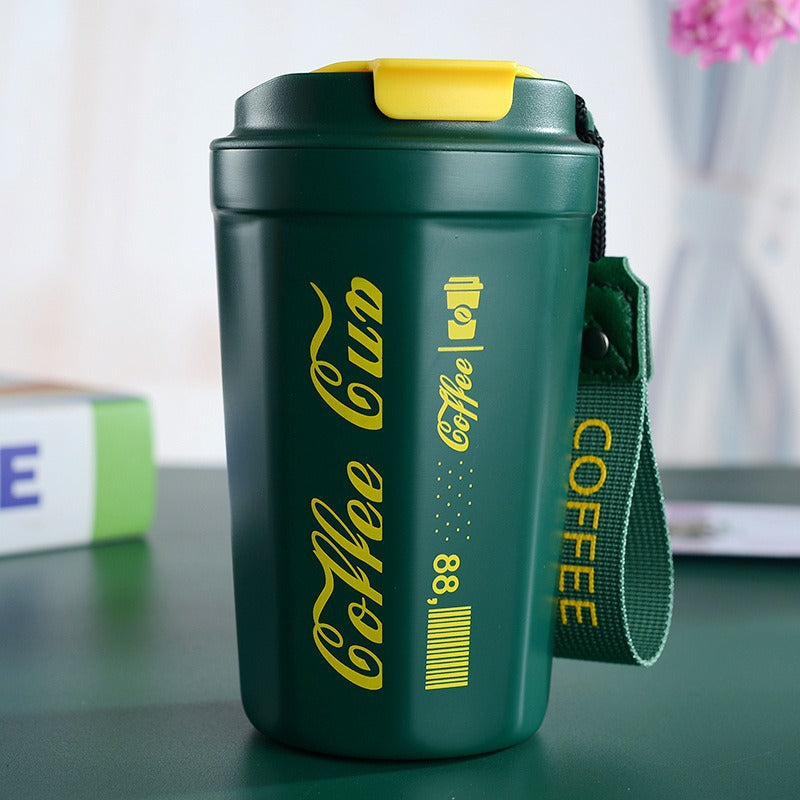 Women's insulated coffee cup with practical carrying device Kalsten