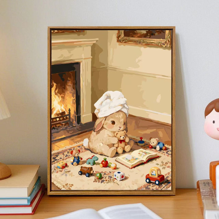 Cozy Cartoon Bunny Wall Art Kalsten