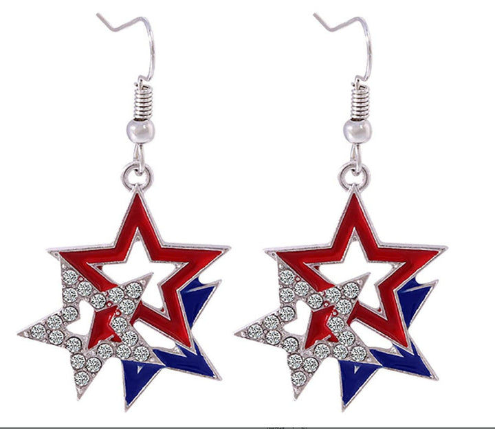 Women's fashionable star earrings with rhinestone accents and enamel pendants Kalsten