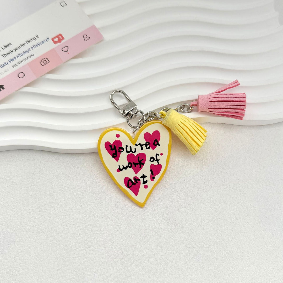 Quirky Heart Charm Keychain Kalsten