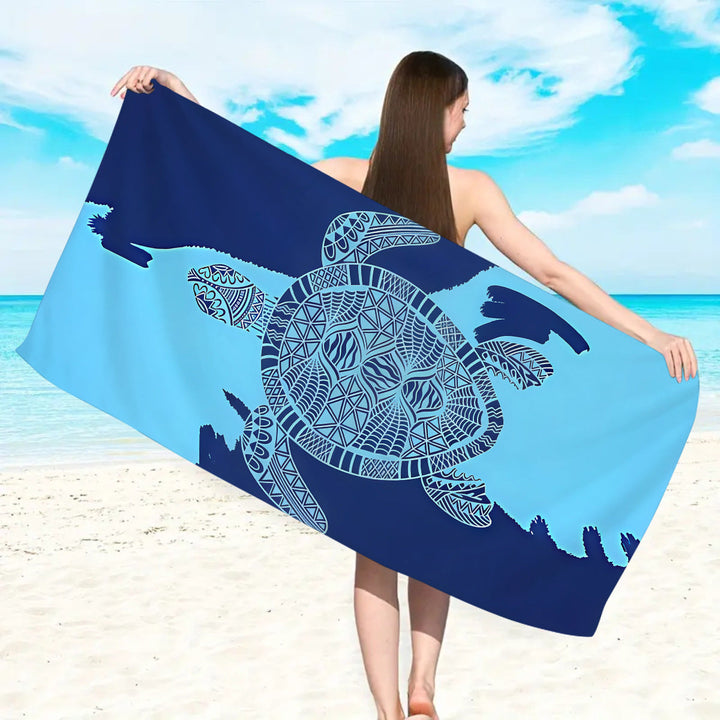 Microfiber beach towel with exclusive turtle motif Kalsten