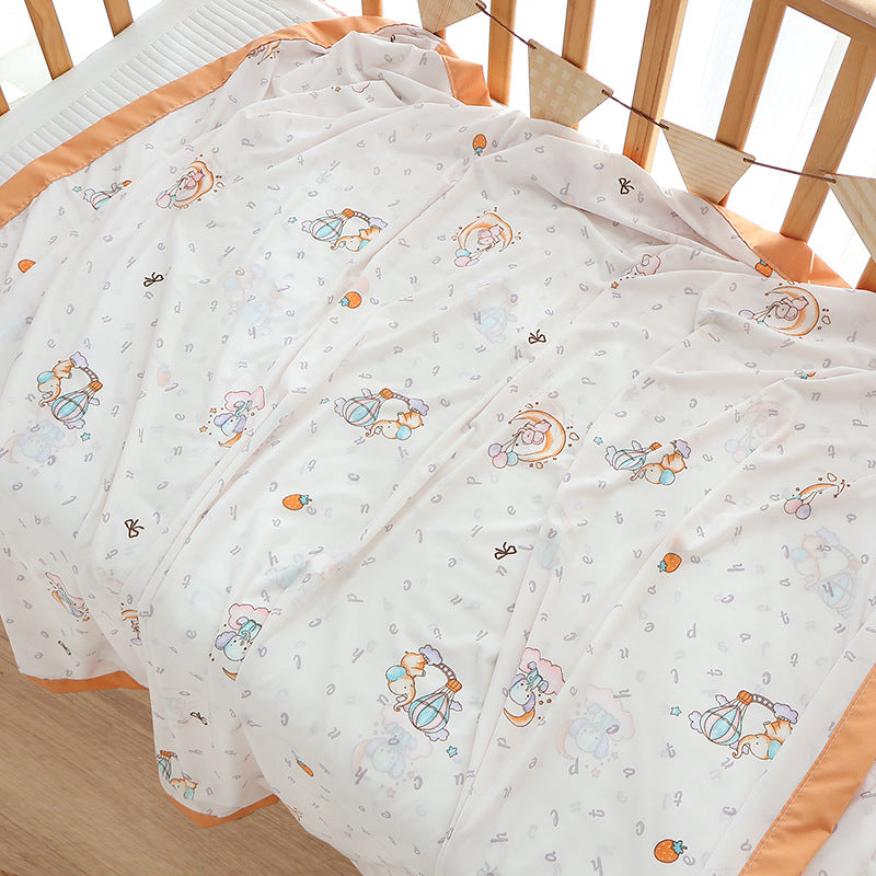 Unisex Nan cozy baby blanket made of cotton muslin with breathable filling and satin edge Kalsten