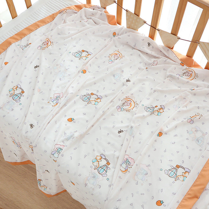 Unisex Nan cozy baby blanket made of cotton muslin with breathable filling and satin edge Kalsten