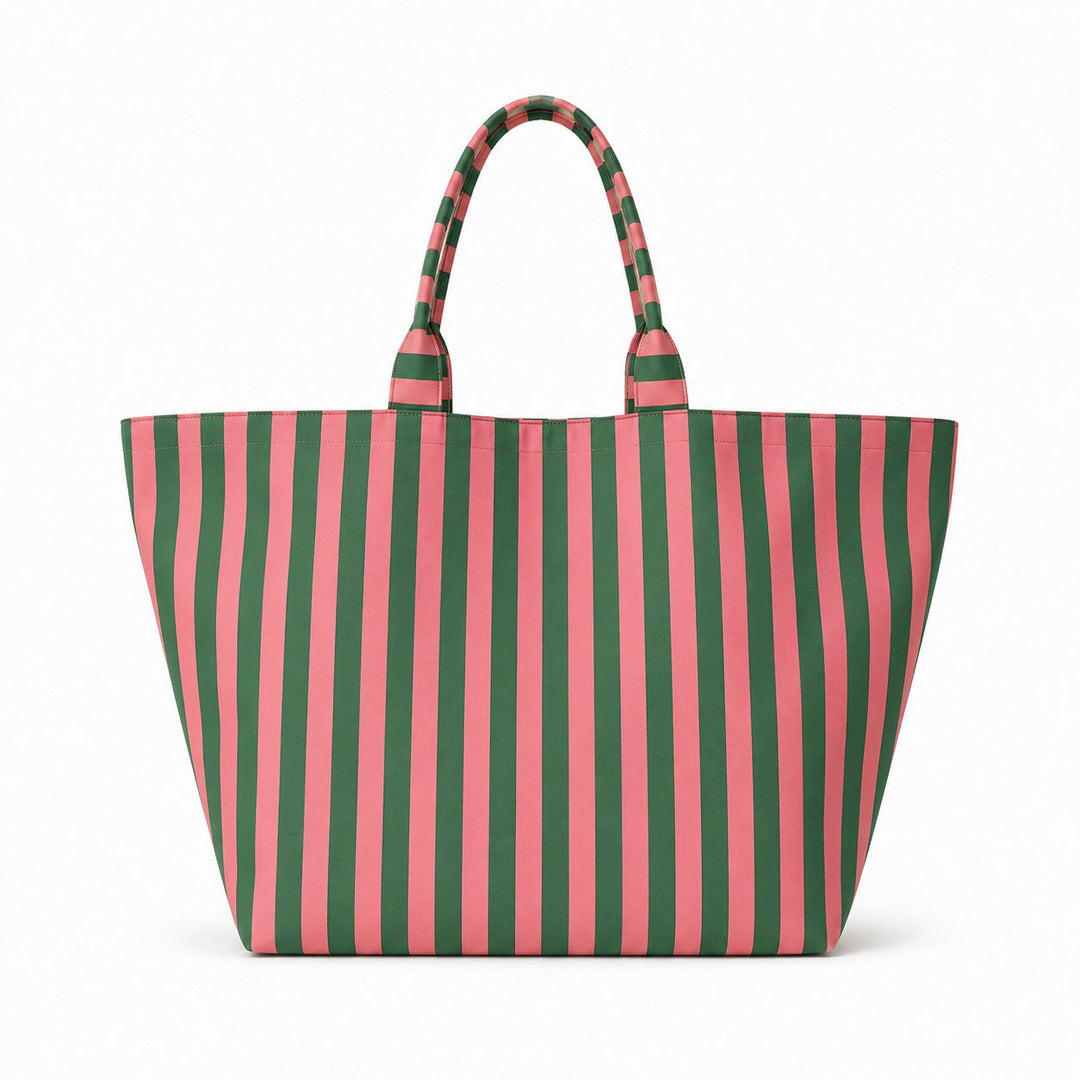 Beach bag with width, water-repellent stripes Kalsten