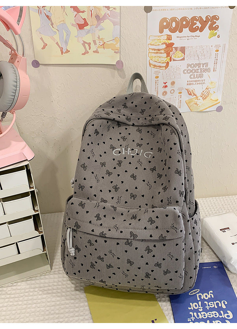 Charming Butterfly Print School Backpack