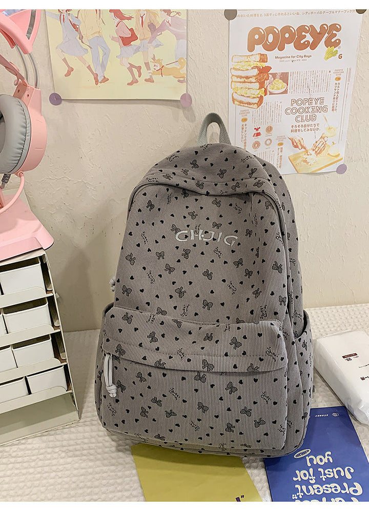 Charming Butterfly Print School Backpack