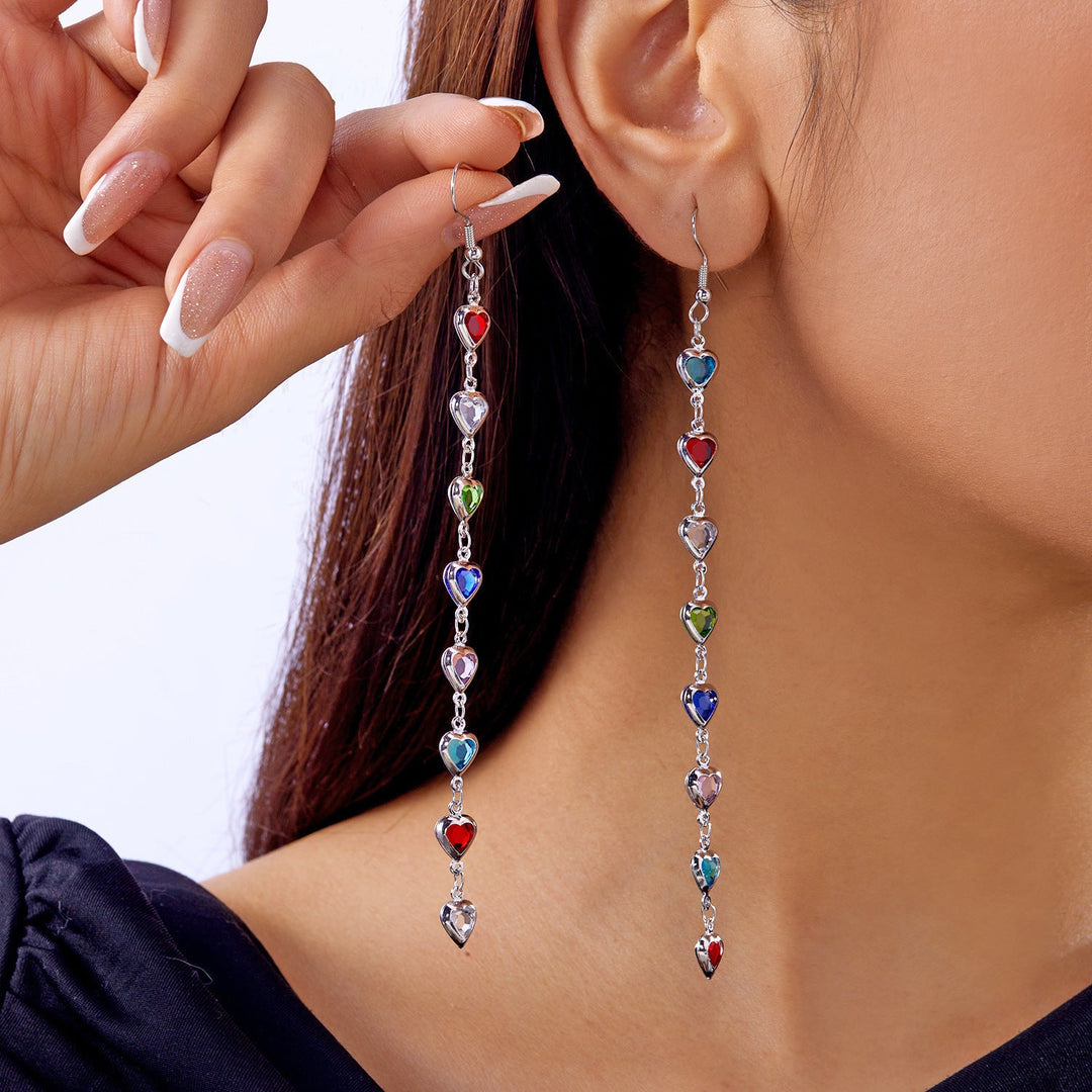 Dazzling Heart-Shaped Drop Earrings Kalsten