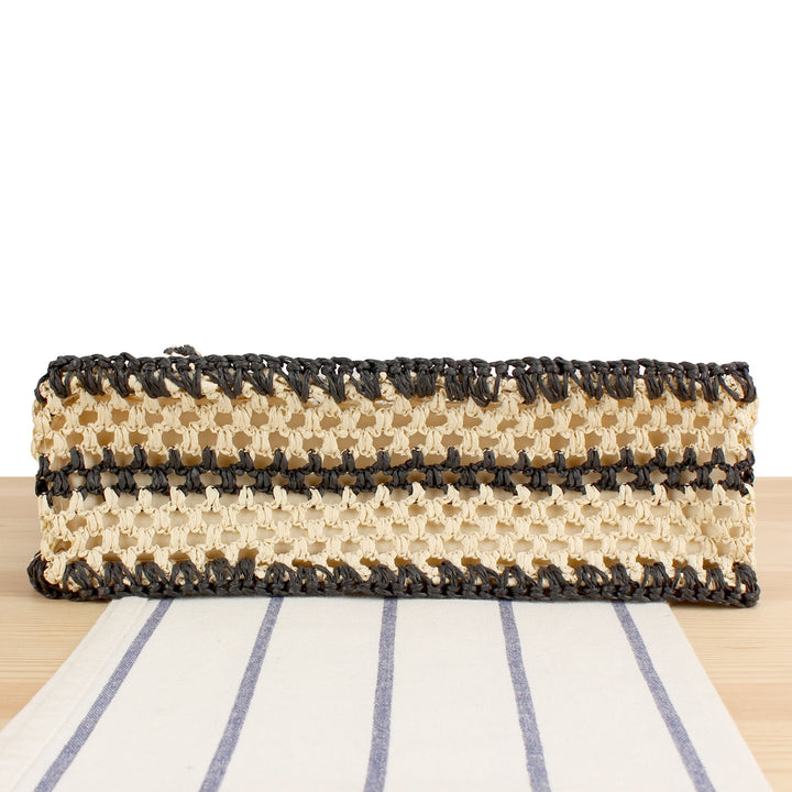 Handbag with Durable Woven Design and Elegant Leather Handles Kalsten