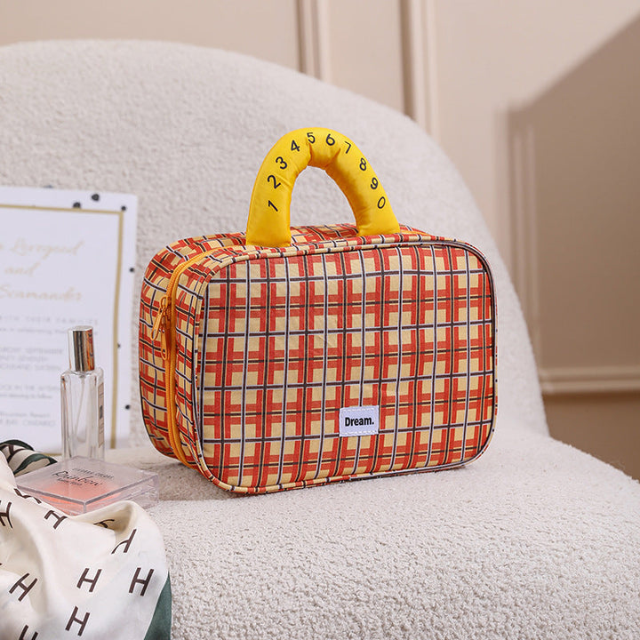 Stylish Checkered Makeup Storage Case Kalsten