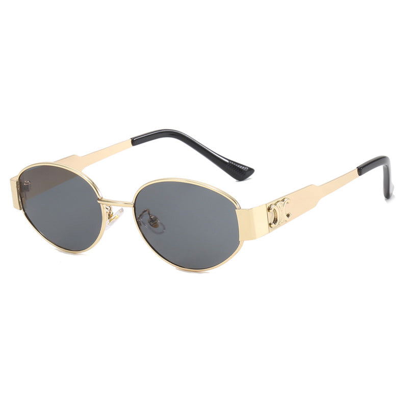 Ladies fashionable sunglasses in an elegant oval design with a sturdy metal frame Kalsten