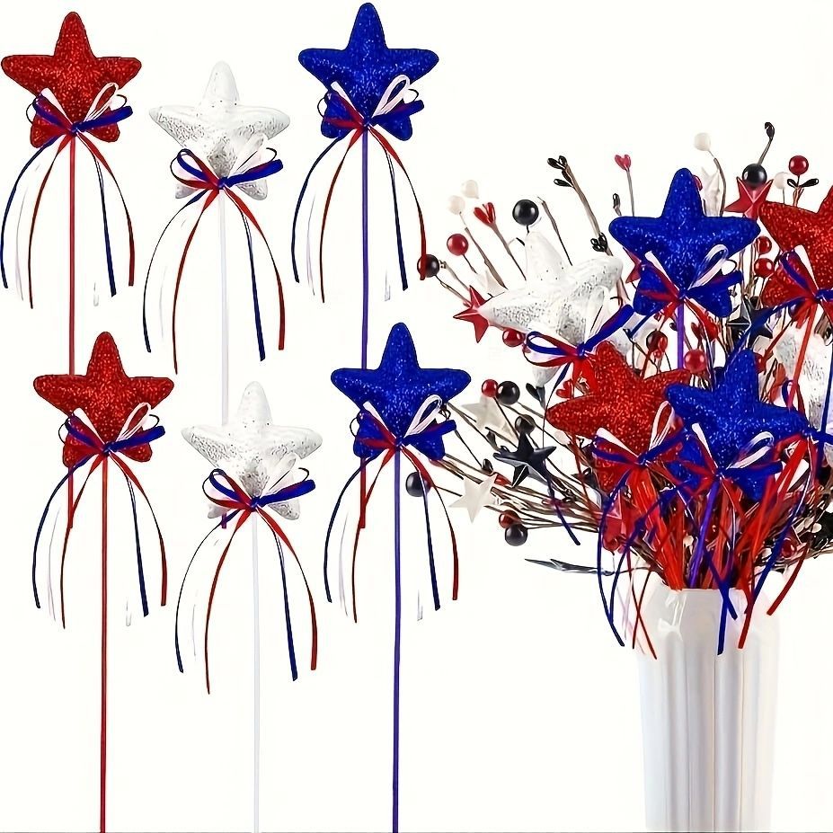 Unisex nan glittering star stick decorative plug with bows and stick made of wood Kalsten