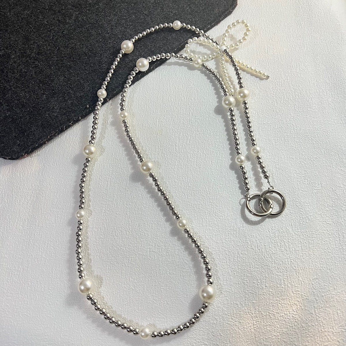 Elegant Pearl and Chain Necklace Acalora