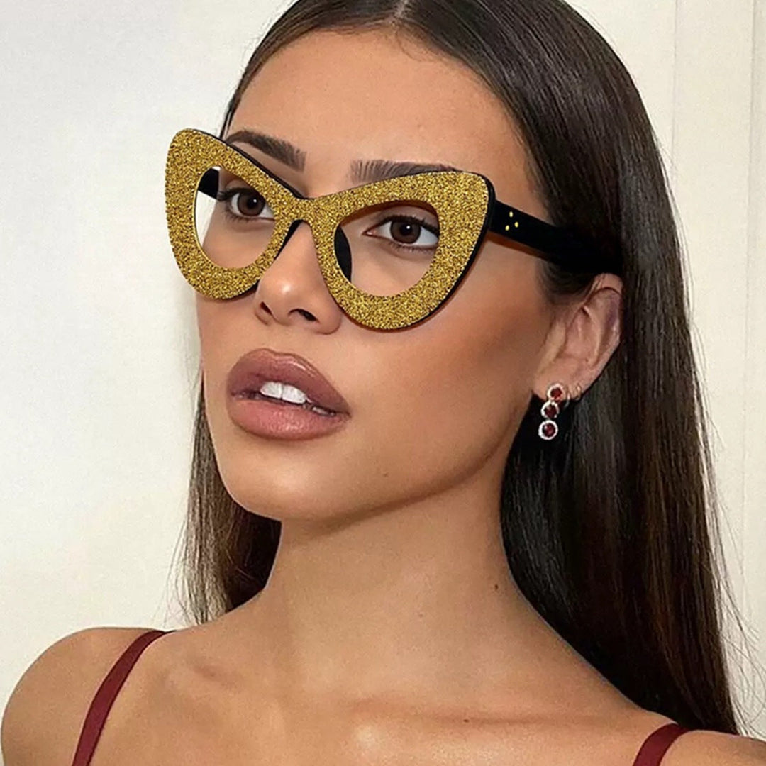Ladies Glamorous Cat-Eye Sunglasses with Rhinestone Decoration Kalsten