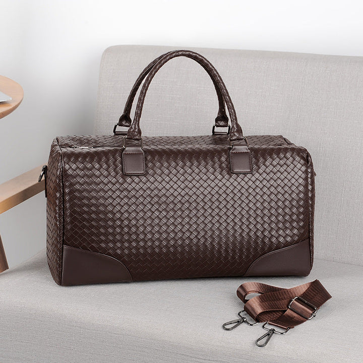 Woven Leather Travel Duffel Kalsten