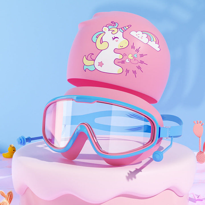Kids Unicorn-Themed Swim Mask and Cap Set Kalsten