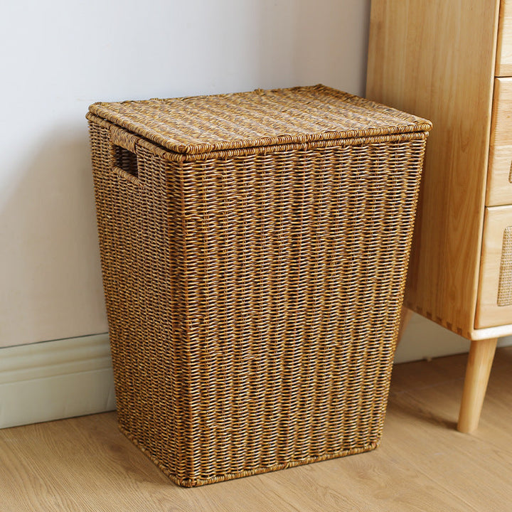 Handcrafted Rectangular Wicker Laundry Hamper Kalsten