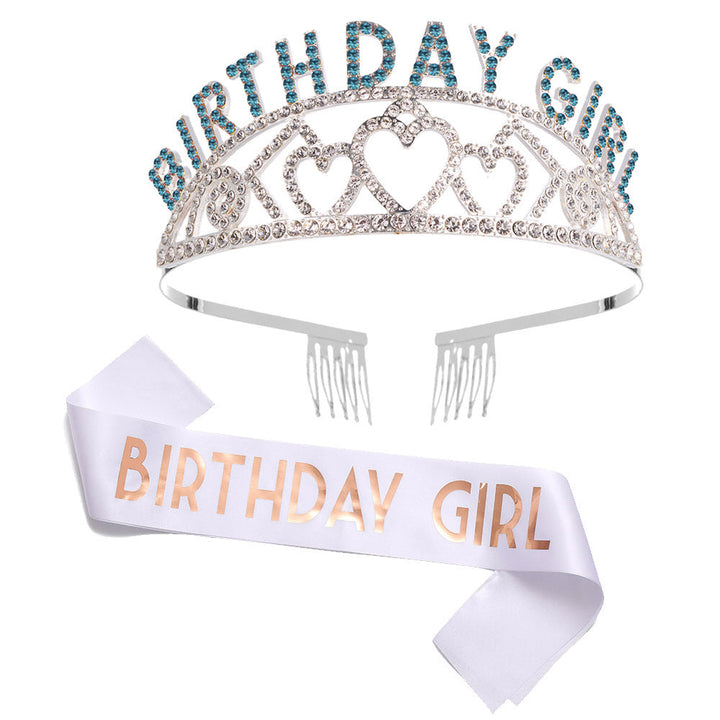 Women's Sparkling Tiara and Sash Set Kalsten