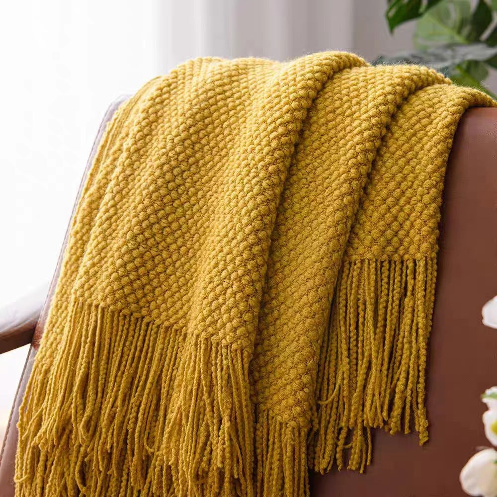Ladies Cozy Waffle Texture Blanket Kalsten
