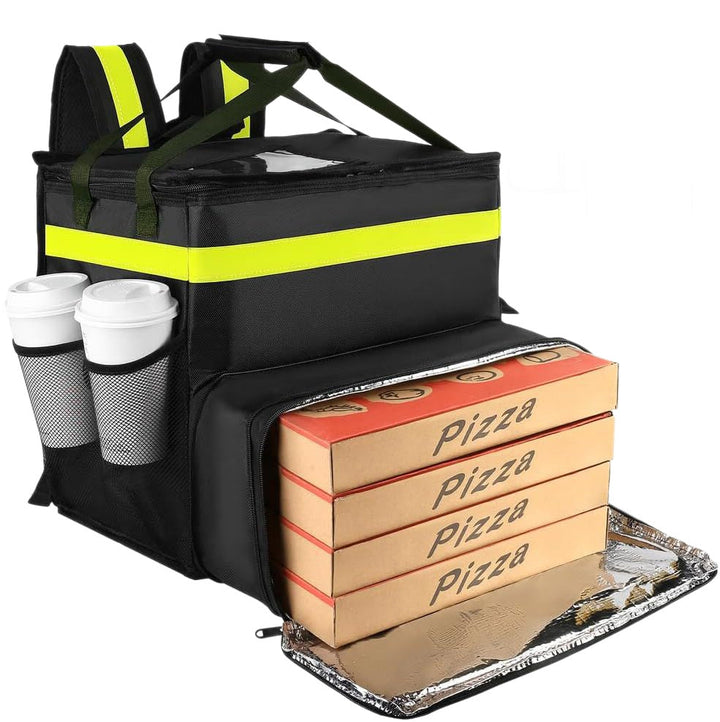 Women's Insulated Pizza Delivery Bag with Drink Holders and Reflective Elements Kalsten