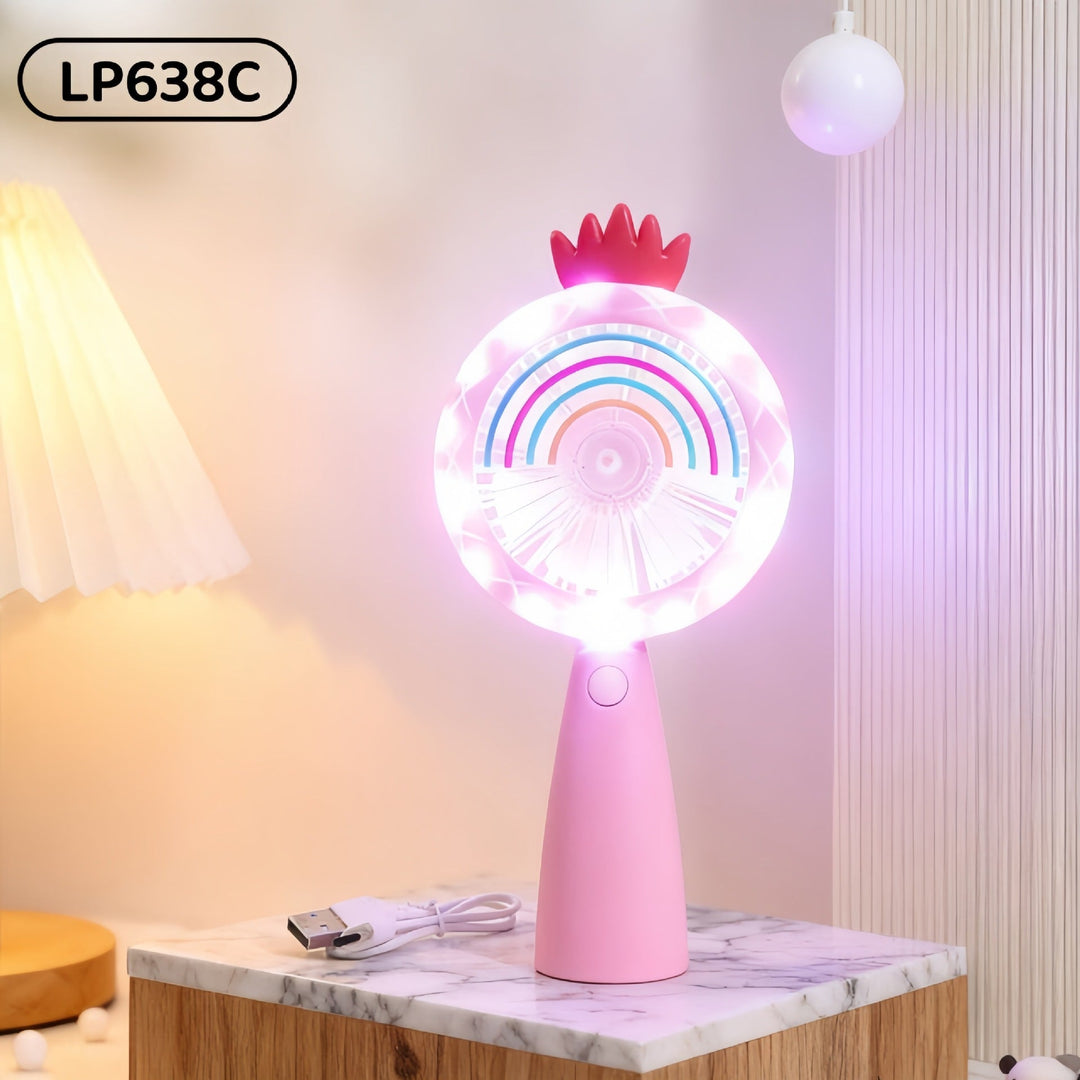 Ladies portable handheld fan with LED lighting and flexible design Kalsten