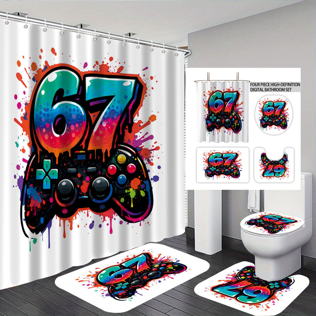 Digital Art-Themed Four-Piece Bathroom Set Kalsten
