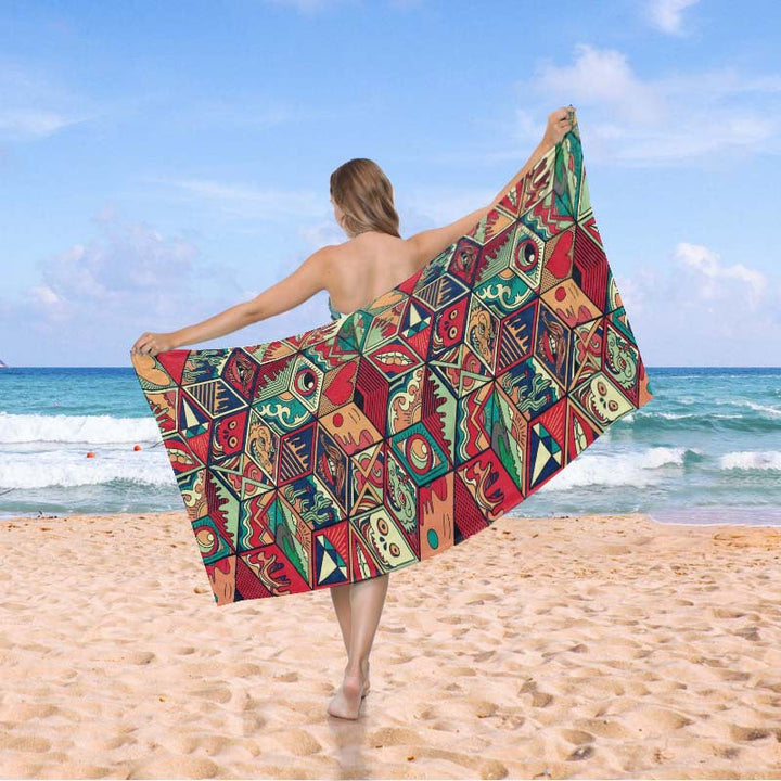 Beach blanket in exclusive mosaic design Kalsten