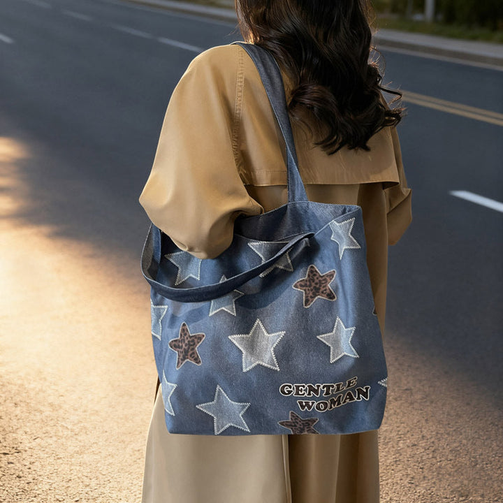 Chic Denim Patchrk Tote Bag Kalsten