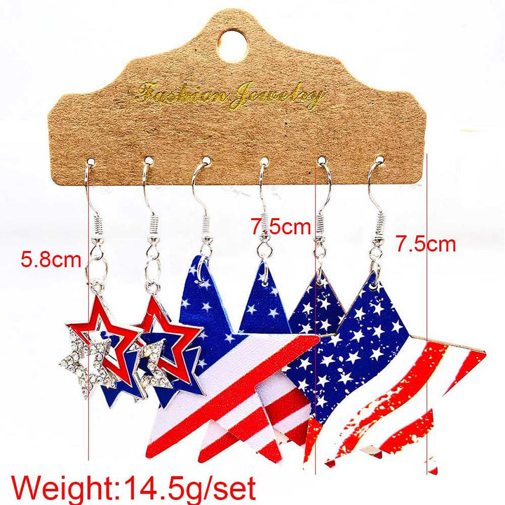 Women’s American-inspired earring set made of lightweight wood and acrylic with drop and letter charms Kalsten