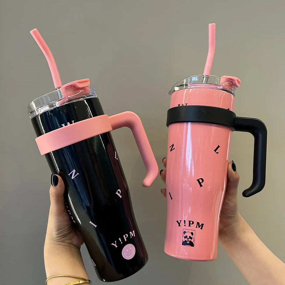 Women Practical Insulated Drinking Bottle with Integrated Carry Handle Kalsten