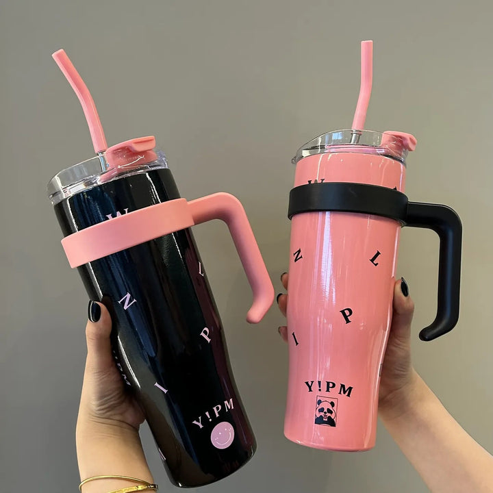 Women Practical Insulated Drinking Bottle with Integrated Carry Handle Kalsten