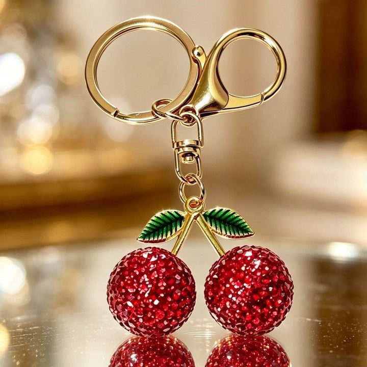 Glamorous keychain with sparkling cherries Kalsten