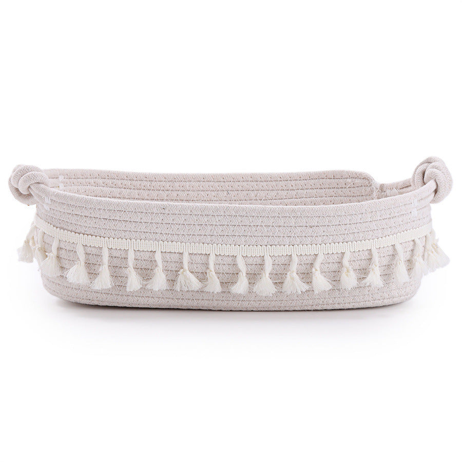 Women Decorative Storage Basket with Fringe Decoration Kalsten