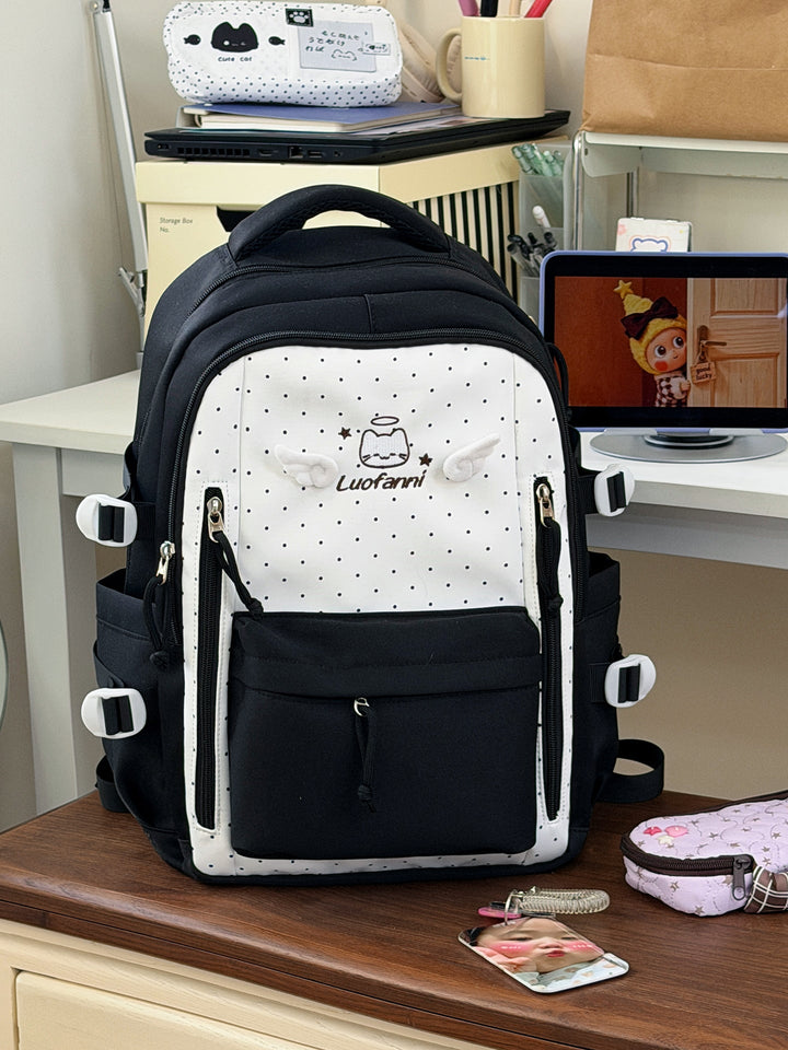 Multi-Functional Polka Dot School Backpack