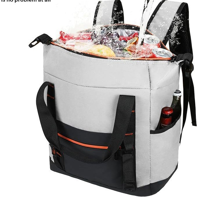 Unisex insulated cooler backpack for picnics and camping with side bottle holders, outer pocket for smartphone and elastic strap Kalsten
