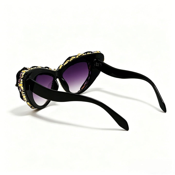 Women's Cat-Eye Sunglasses with Sparkling Crystal Frame and Artistic Decorations Kalsten