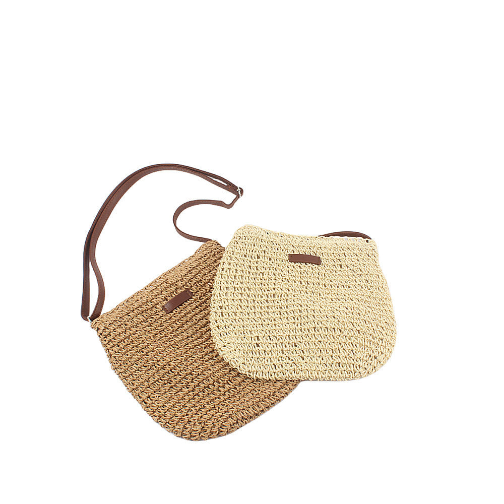 Shoulder bag made of handwoven natural material with adjustable shoulder strap Kalsten