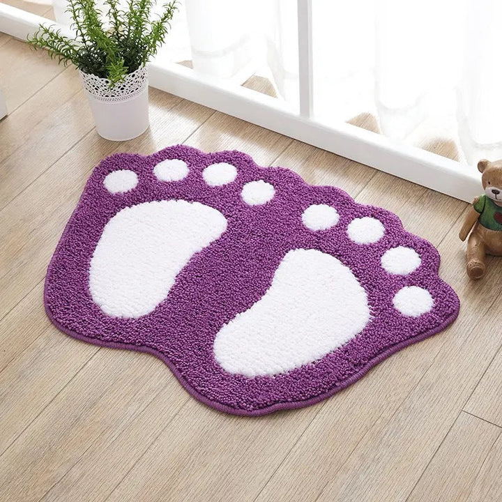 Cute Cartoon Footprint Bath Mat Kalsten